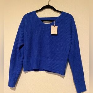 Active USA Royal Blue V-Neck Sweater Size S